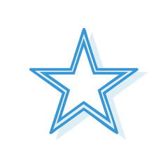 Obraz premium Illustrative five-pointed star, vector graphic, outline with shadow, simple and elegant