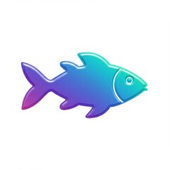 Fototapeta premium Gradient Blue Purple Fish Illustration