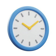 3D Blue Wall Clock Icon