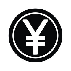 Obraz premium Yen symbol icon in a circle, currency of Japan, business, finance