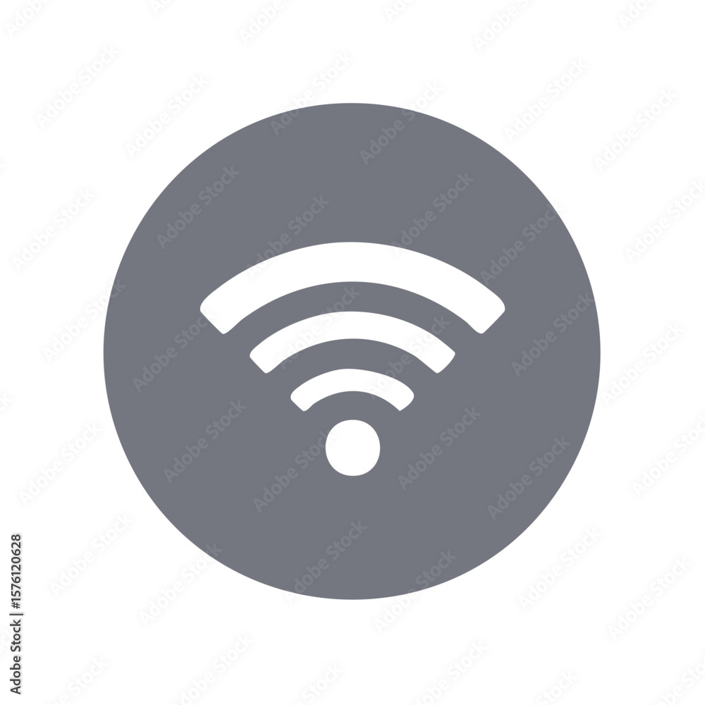 Poster wi-fi wireless internet signal connection icon gray circle symbol network