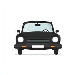 Obraz premium Front view of a stylized black car.