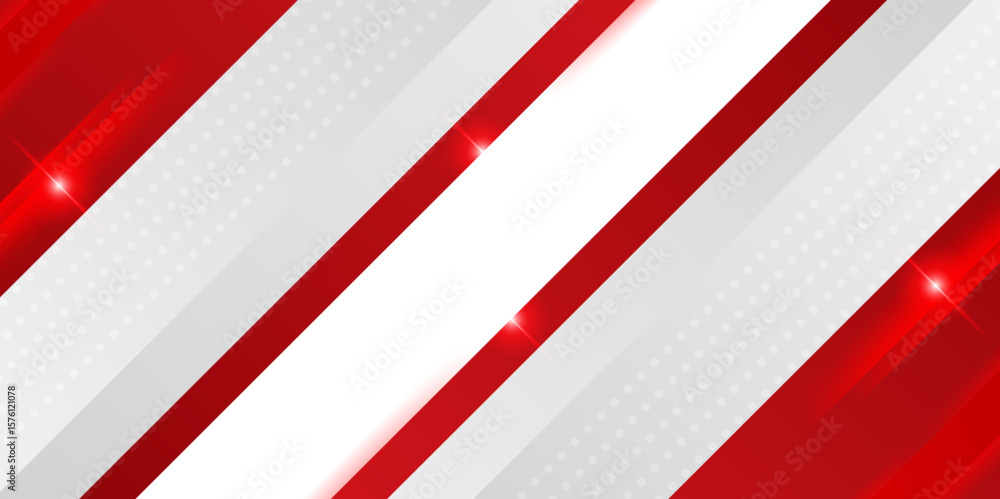 Poster abstract modern 3d red, white background with lines arrow geometric overlap shape elements. abstract