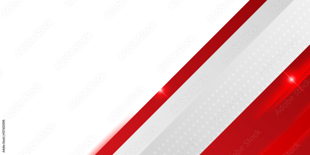 Poster abstract modern 3d red, white background with lines arrow geometric overlap shape elements. abstract