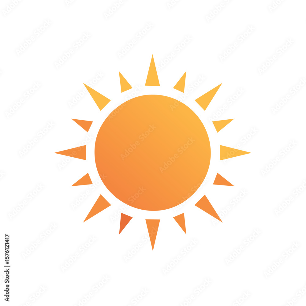 Poster bright sun icon with gradient isolated on white surface in vector format