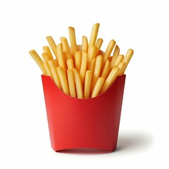 french fries on white background