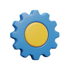 3D Blue Gear Settings Icon
