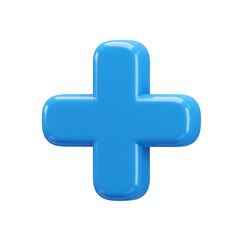 Fototapeta premium 3D Blue Plus Sign Icon