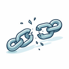 Broken metal chain