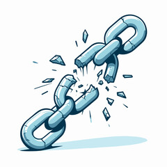 Broken metal chain