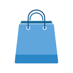 Blue Shopping Bag Illustration: Paper Bags, Online Sales, Retail Merchandise. Icon Style Image for e-commerce businesses