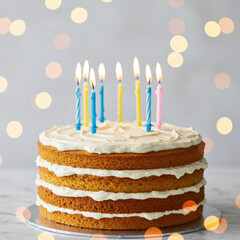 birthday cake with candles