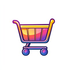 Colorful shopping cart graphic design.