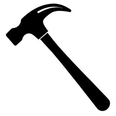 Black claw hammer silhouette tool construction
