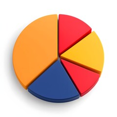 Colorful pie chart illustration with segments of different shades.