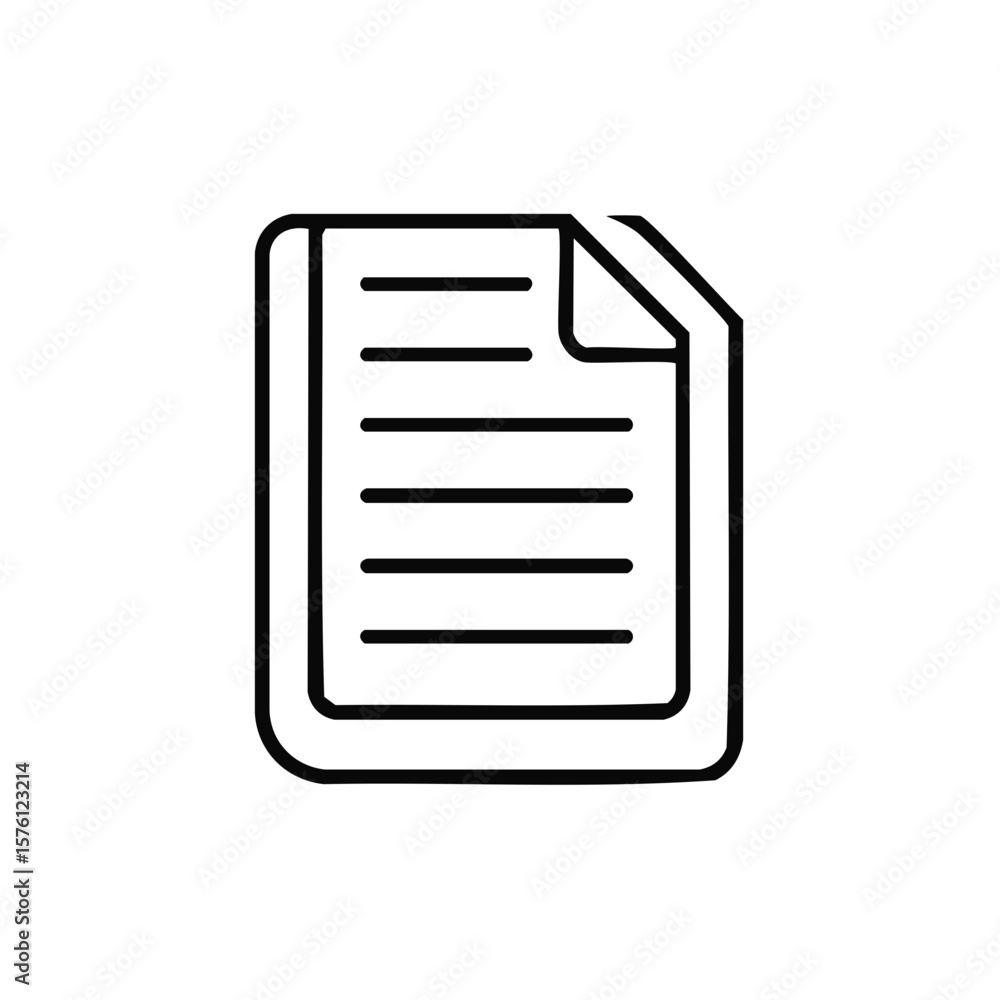 Fototapete documents icon showing sheets with text and corner folded in minimal style