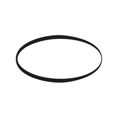 Minimalist Black Outline of an Oval Shape on White Background Depicting Empty Frame or Design Element