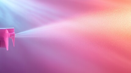 Canister spray substance Colorful mist radiates in vibrant beams, showcasing a blend of hues for dynamic visual appeal.