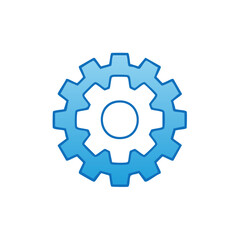 Fototapeta premium Vivid Light Blue Gear Icon Illustrating Settings Process Maintenance and Engineering Functionality
