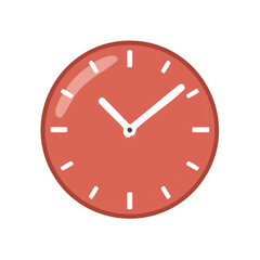 Illustrated Round Wall Clock Showing the Time Minute Hand and Hour Hand in Simple Design