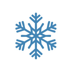 Isolated blue snowflake illustration on white background, winter holiday icon