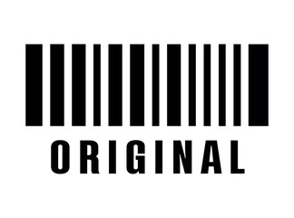 Barcode Design With Original Text Logo Vector