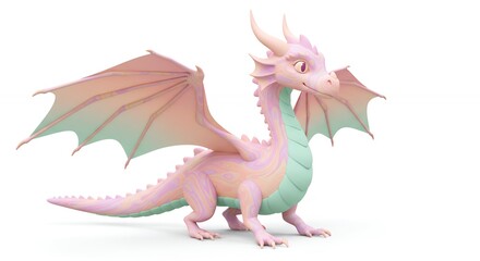 Pastel dragon illustration