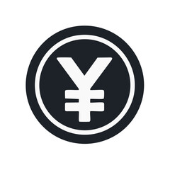Fototapeta premium Yen Currency Symbol in Black Circle Finance and Investment Icon