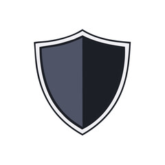 Heraldic Shield with Black Outline, Safety and Security Insignia for Apps and Game Development