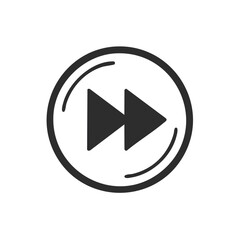 Media Player Fast Forward Symbol within Circular Frame with Motion Lines