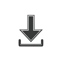 Simple Download Arrow Icon Indicating Downloading Process or Symbol for Files