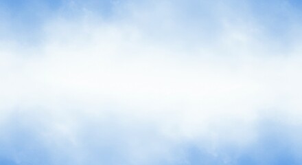 Obraz premium Soft Blue Sky with Clouds: Abstract Watercolor Background, Peaceful Atmosphere.