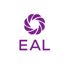 EAL logo design on white  background.