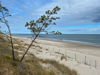 Empty Baltic beaches in May are perfect for walking. The area around Mrzezyno