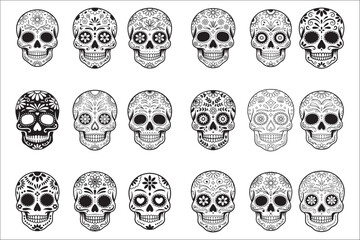 Decorative Sugar Skull Vector Art

Colorful Día de los Muertos Skull Design

Traditional Mexican Sugar Skull Illustration

Festive Sugar Skull Silhouette

Ornate Sugar Skull Day of the Dead Graphic