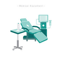 Hospital Tools Flat Design, Vector Icons Set for Healthcare Projects.