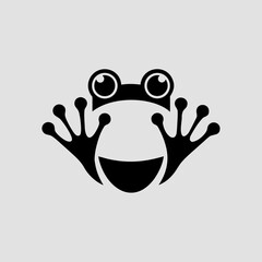 Playful Frog Silhouette, Black Minimalist Wildlife Icon