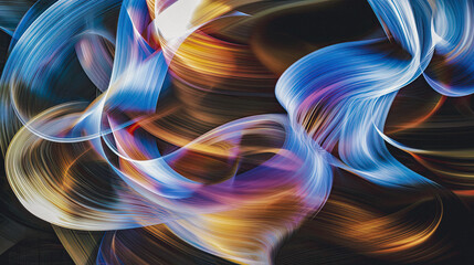 Flowing abstract wave pattern in colorful light, AI generated