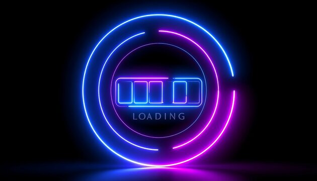 Neon loading circle
