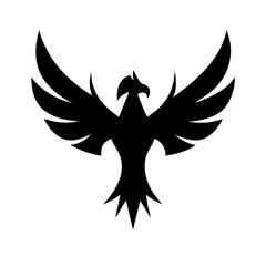 Stylized phoenix rising vector logo icon for brand identity and renewal