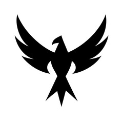 Stylized phoenix rising vector logo icon for brand identity and renewal