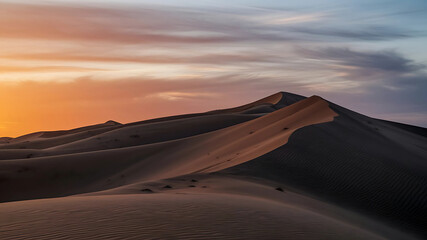 sunset over the desert