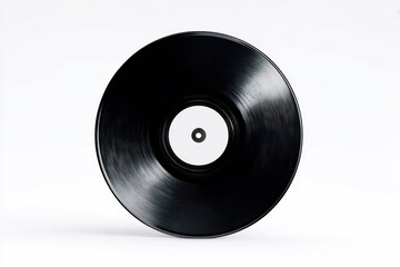 Obraz premium Black vinyl record on white background (2)