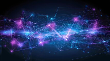 Abstract network design with glowing points and lines.