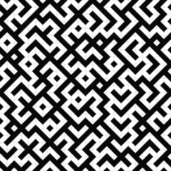 Geometric seamless pattern creating optical illusion with black and white squares