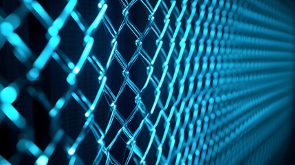 Close-up view of a chain-link fence.