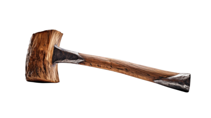 Wooden Mallet with Craftsmanship Tool in Transparent Background