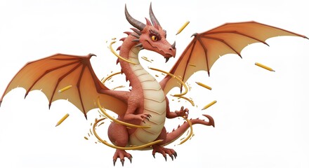Naklejka premium Cartoon dragon fantasy illustration