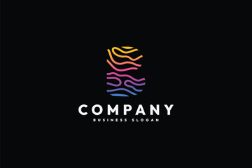 Binside Letter B - Abstract Digital Data Wave Logo
