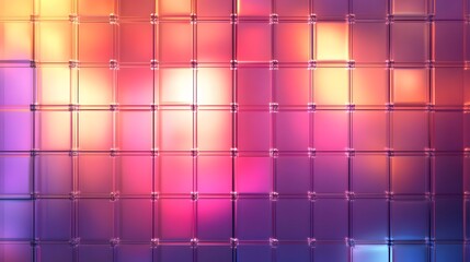 Colorful square grid pattern with vibrant hues.